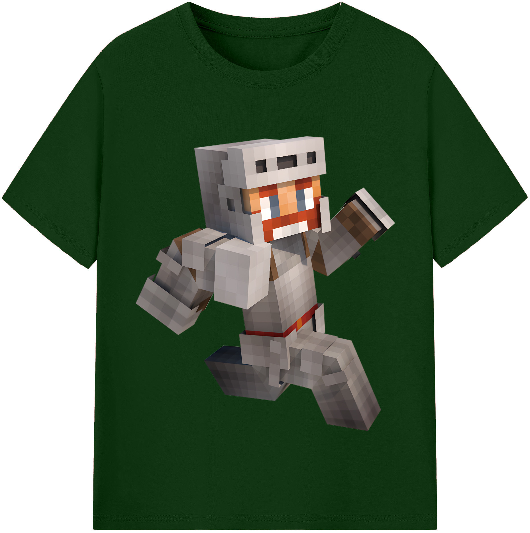 （画像用） マインクラフト ブロックの世界 Minecraft MC Block world 綿100％半袖Tシャツ（フロントプリント）